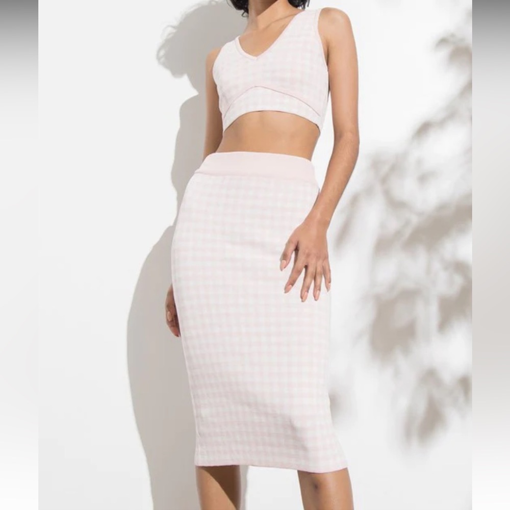 NWT CUTE MATCHING GINGHAM LIGHT PINK SET